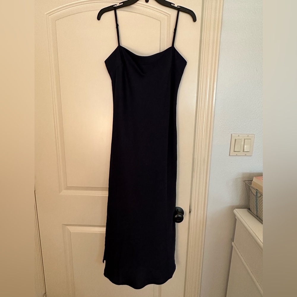 Macy midi slip dress with slits on both sides, lightly worn